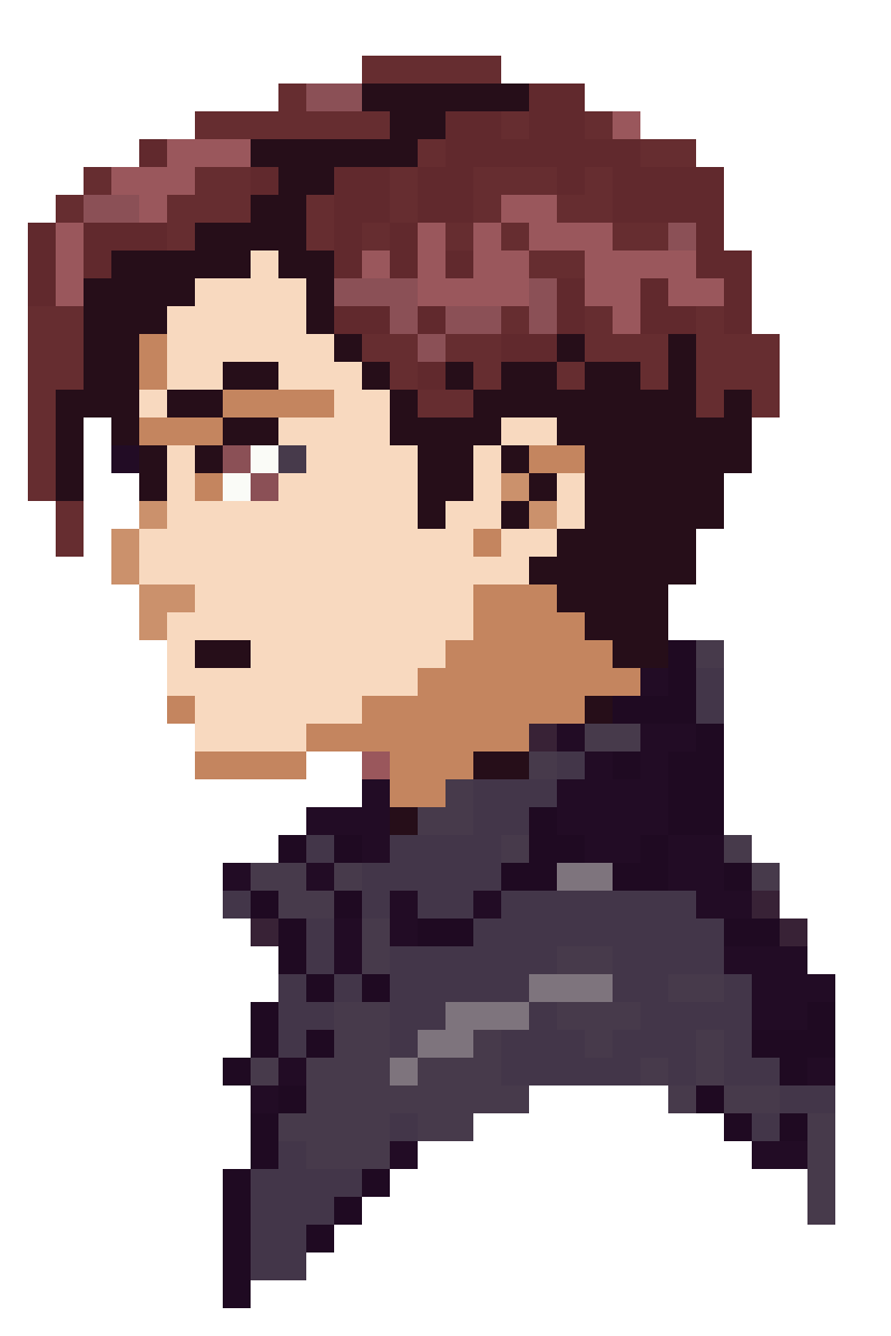 Young Alchemist with Brown Hair pixel art