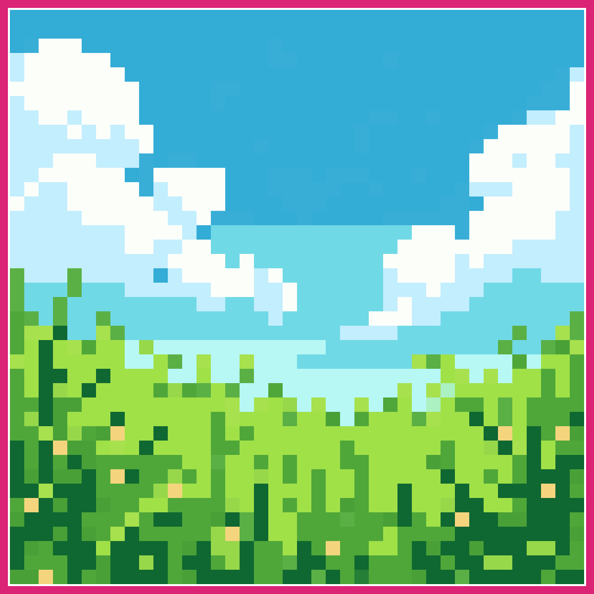scenic background with grass and clouds