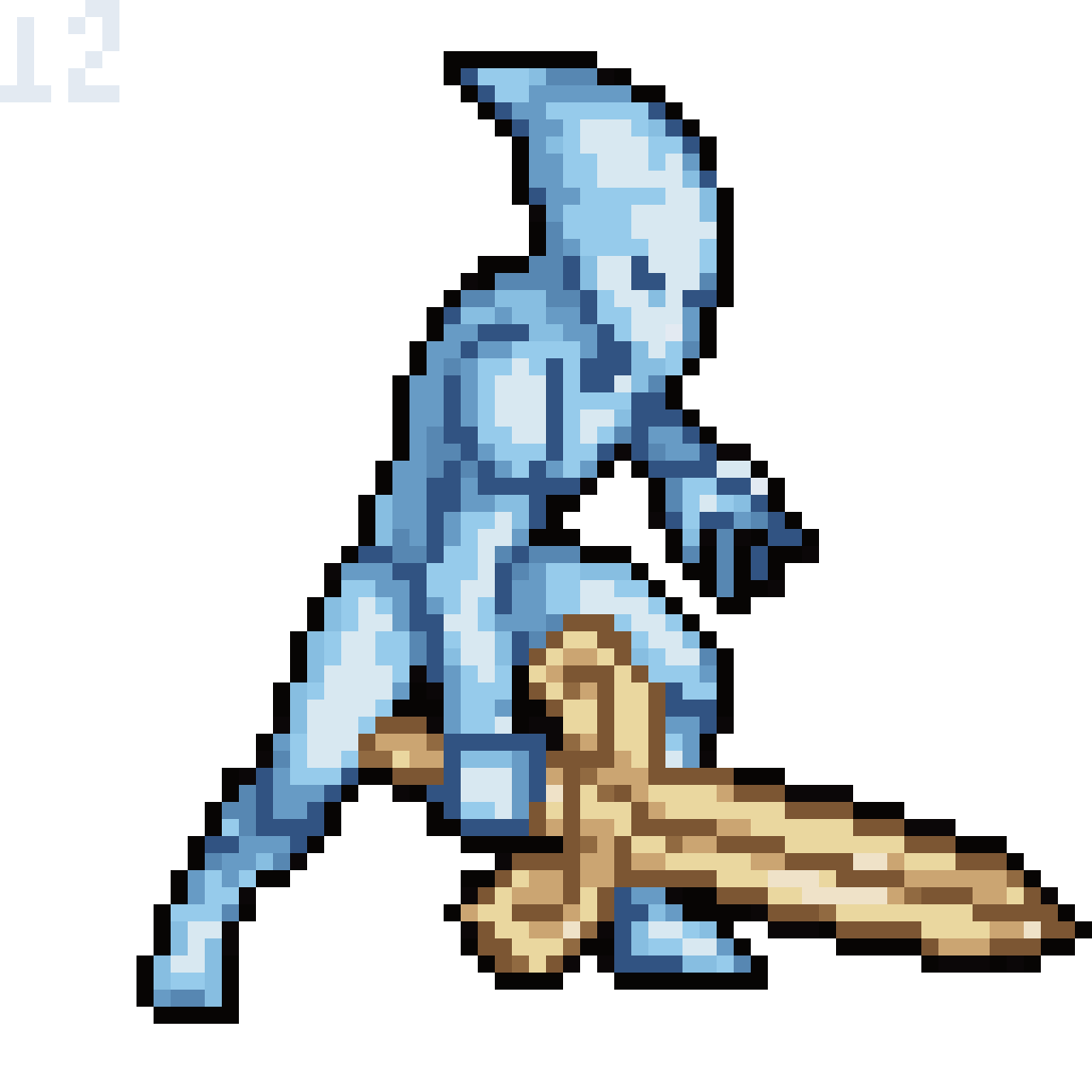 Humanoid White Blood Cell with Sword pixel art