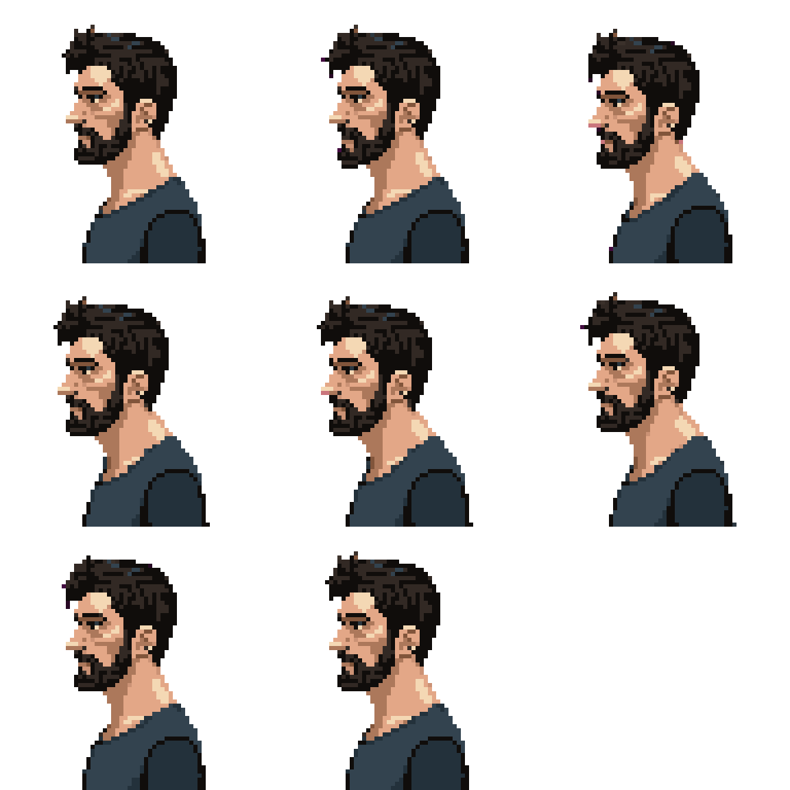 pixel art 2D male human Idle pixel art