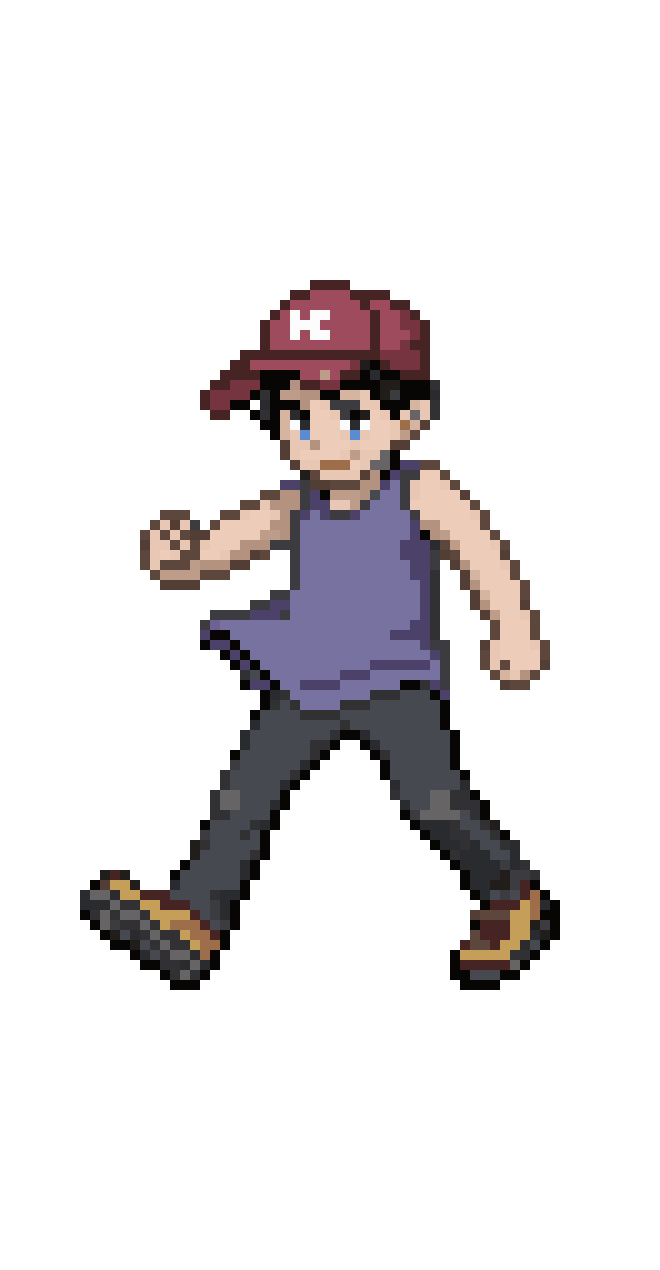 running and jumping character pixel art