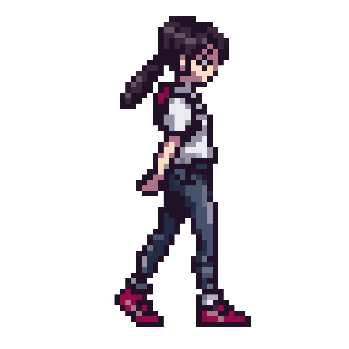 goth girl walking pixel art