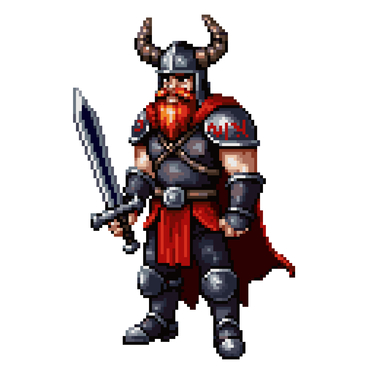 Male Viking Warrior Sprite pixel art