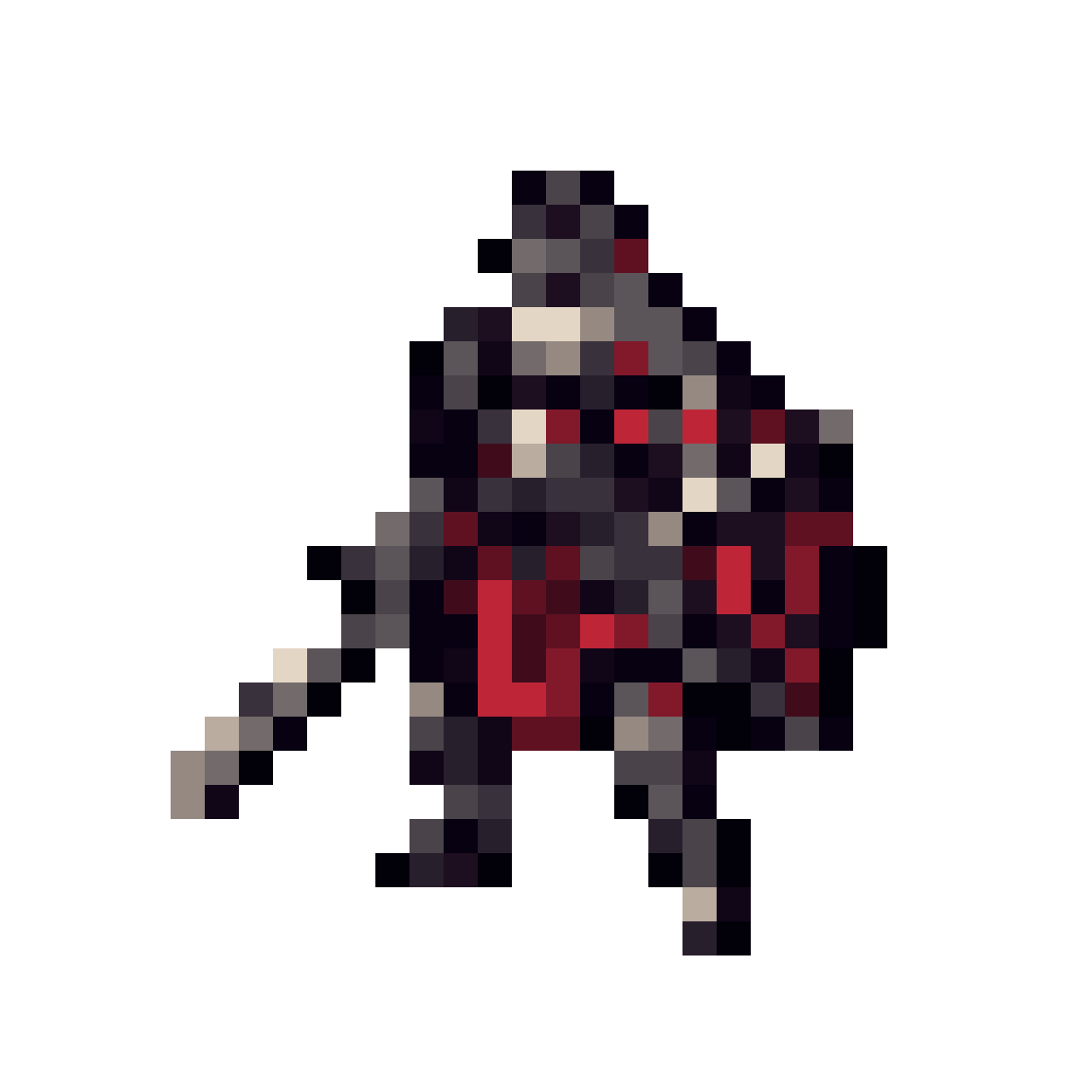 Dark Nordic Fantasy Warrior Hero pixel art