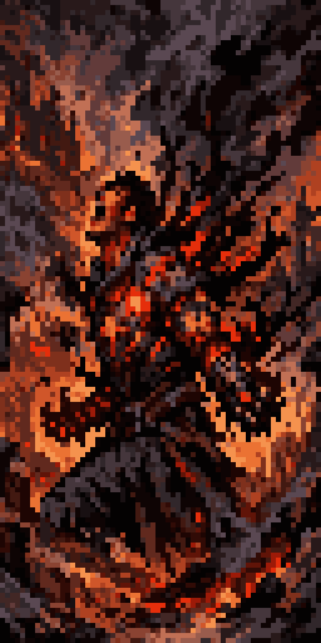 Ascensão: Human Warrior's Transformation pixel art