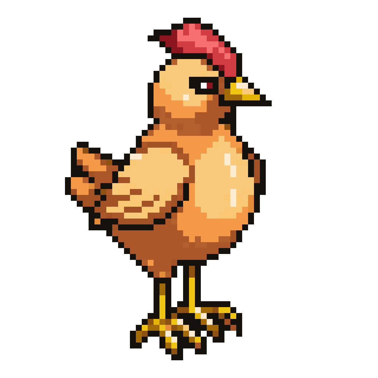 Round Bird Enemy with Jeans pixel art