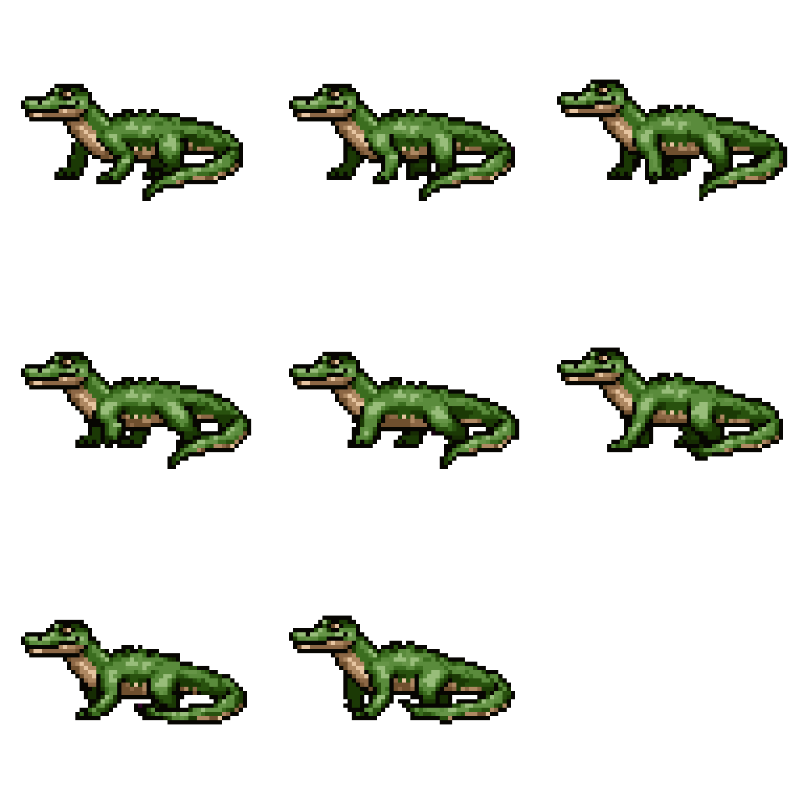 crocodile Walking pixel art