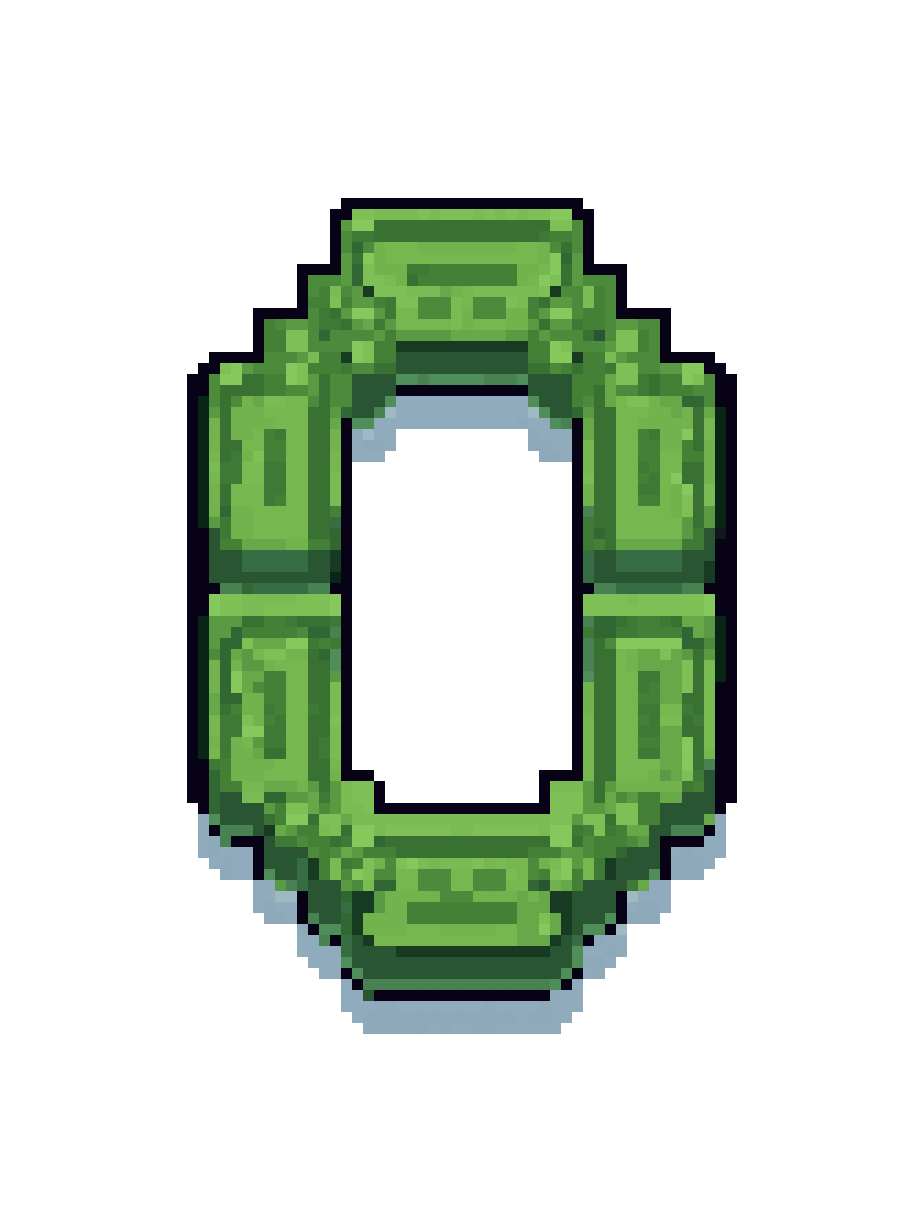 Green Number 0 Alien Terminal pixel art
