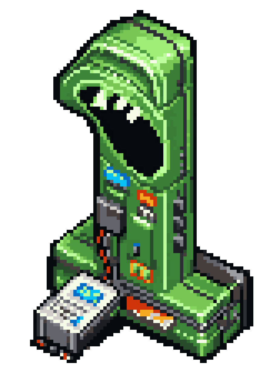 Green Number 1 Alien Terminal pixel art