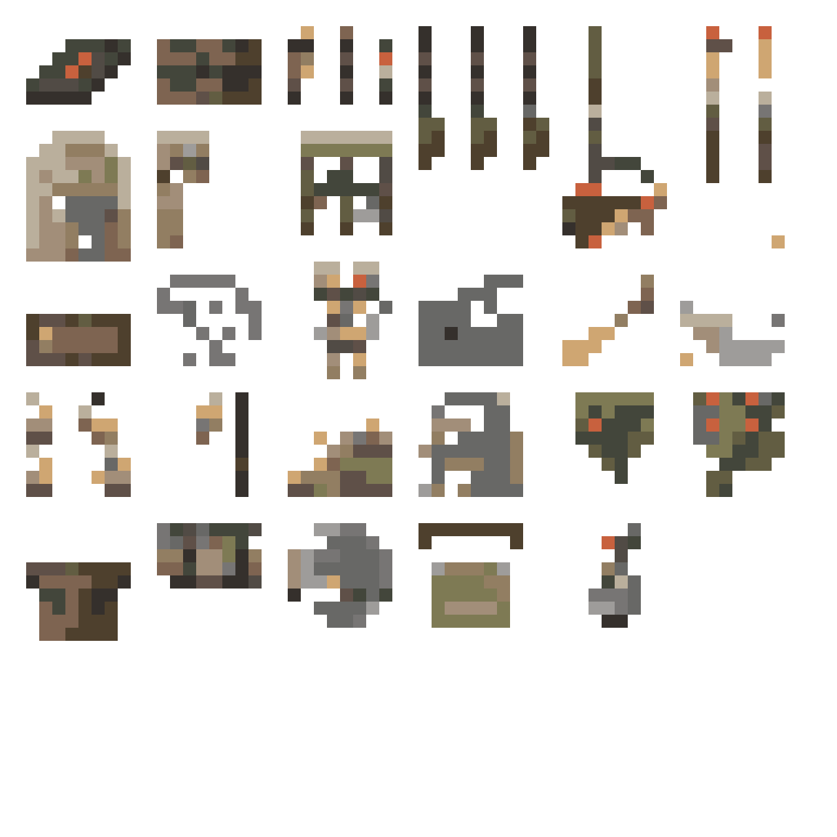 Medieval Fantasy Village Props Collection pixel art