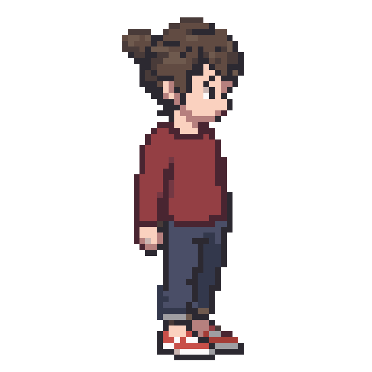 top-down human base character pixel art