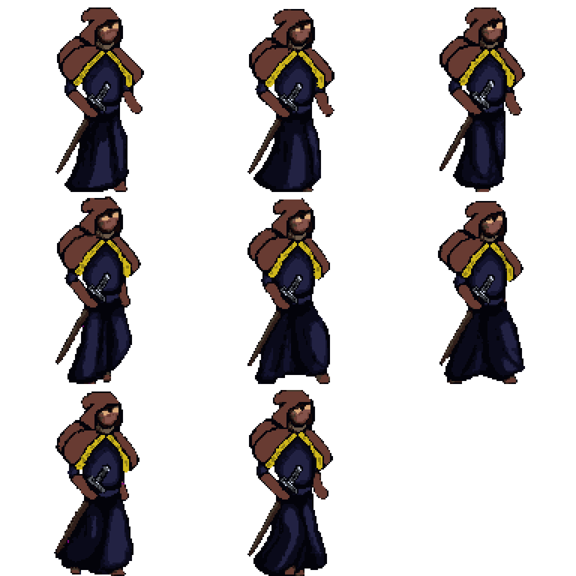 Rogue Character Walking pixel art