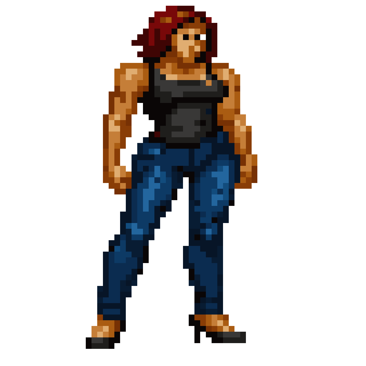 Girl with Red Hair in Streets of Rage pixel art