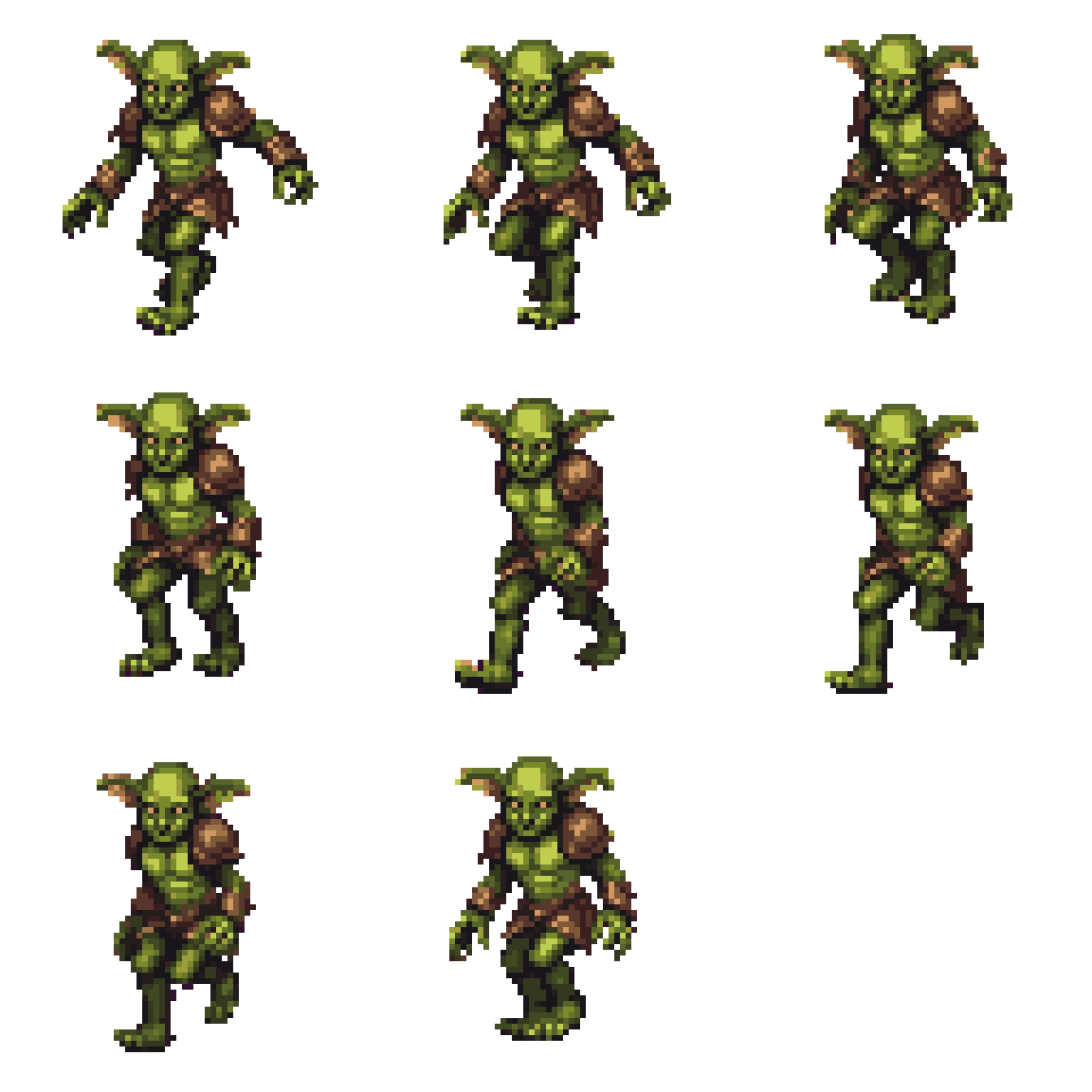 Goblin Walking Walking pixel art