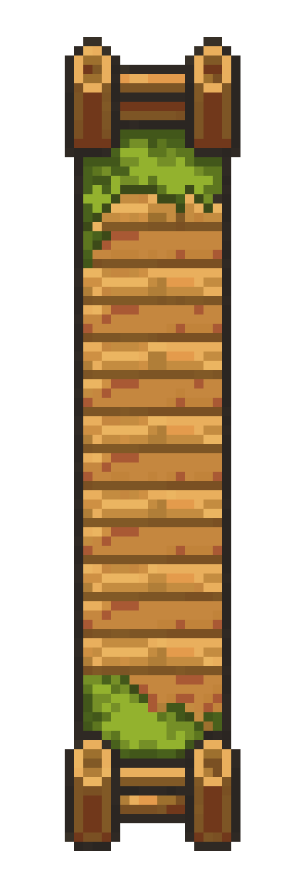 Pixel Art Wooden Fence Segment pixel art