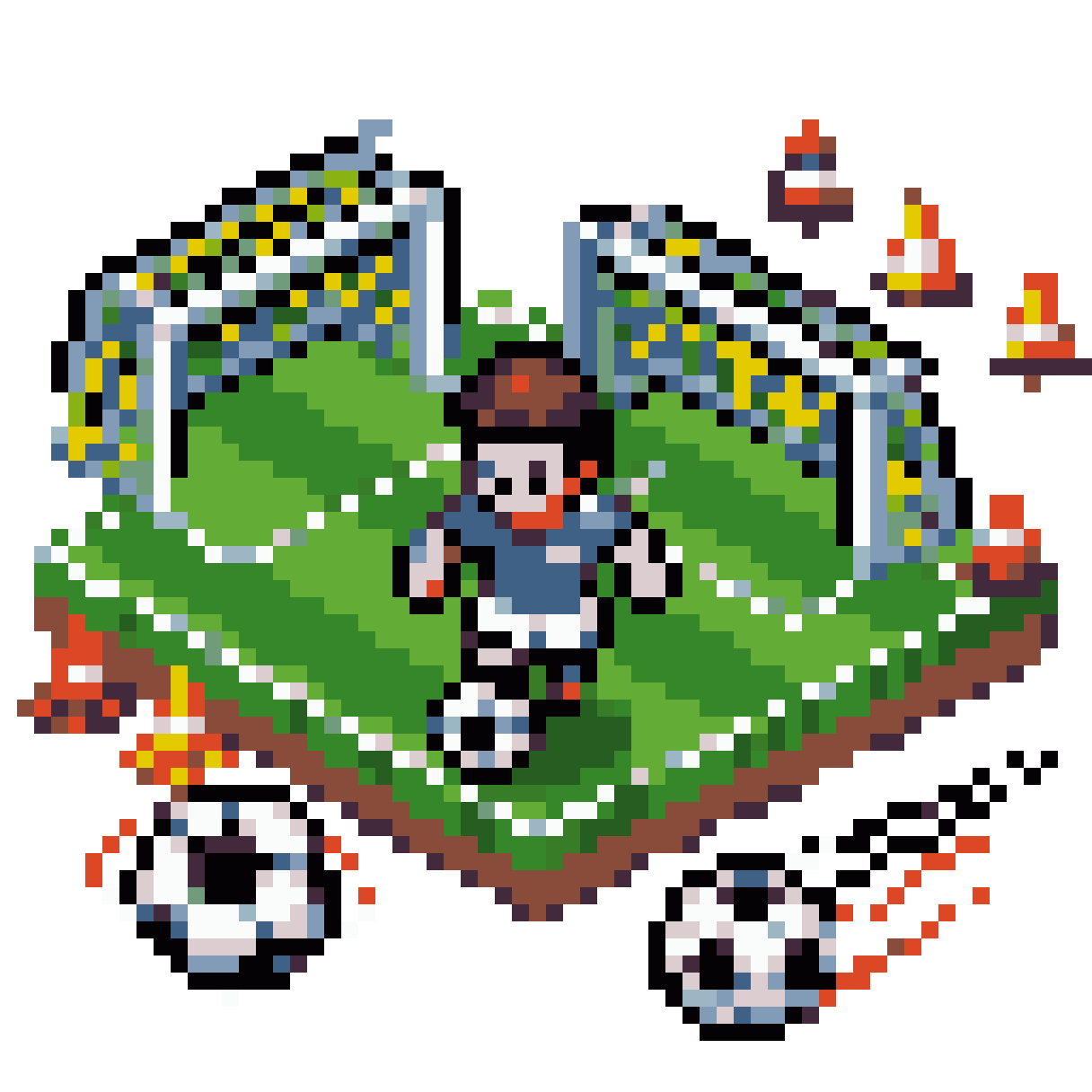 Top-Down Football Player Dribbling pixel art