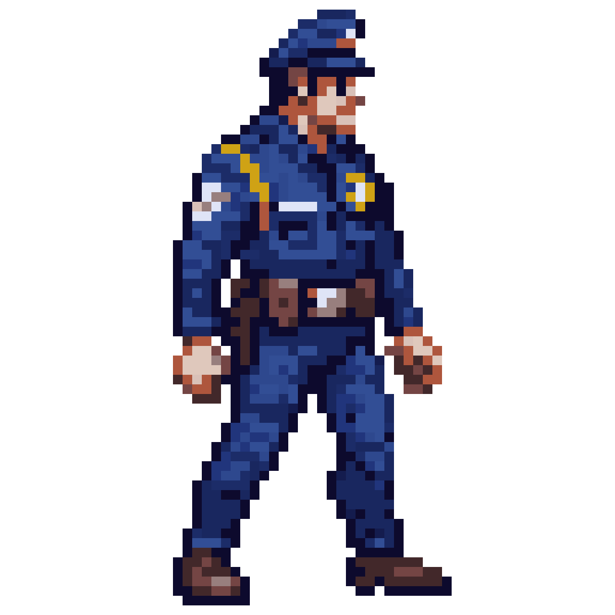 pixel art police for zombie game pixel art
