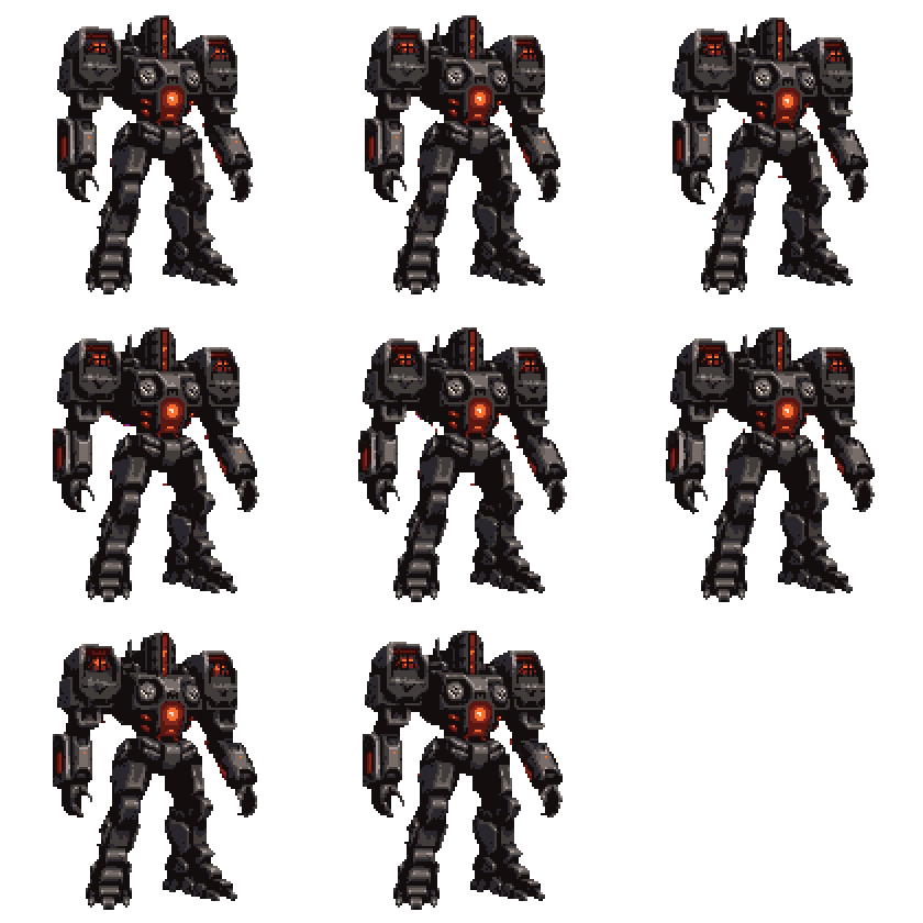 Black Mech Suit Idle pixel art