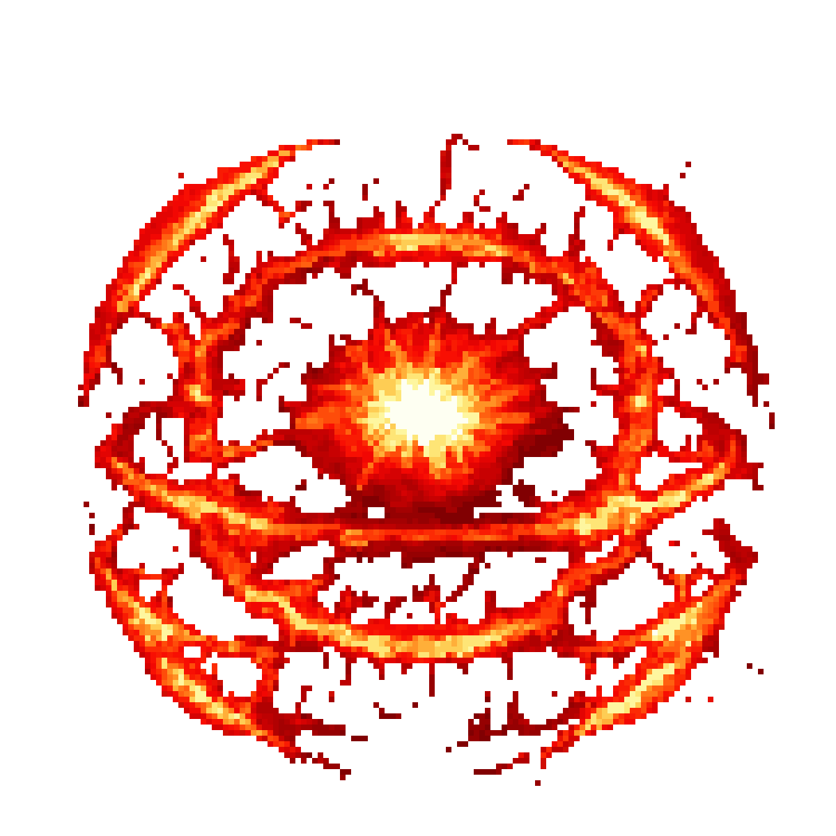Red Electromagnetic Pulse Effect pixel art