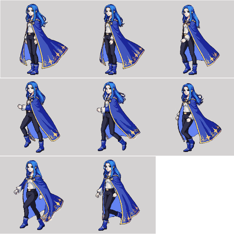 character running forward, fast leg pixel art