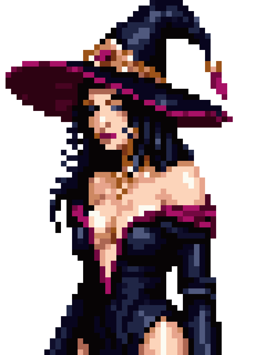 stunning mature beautiful sorceress pixel art