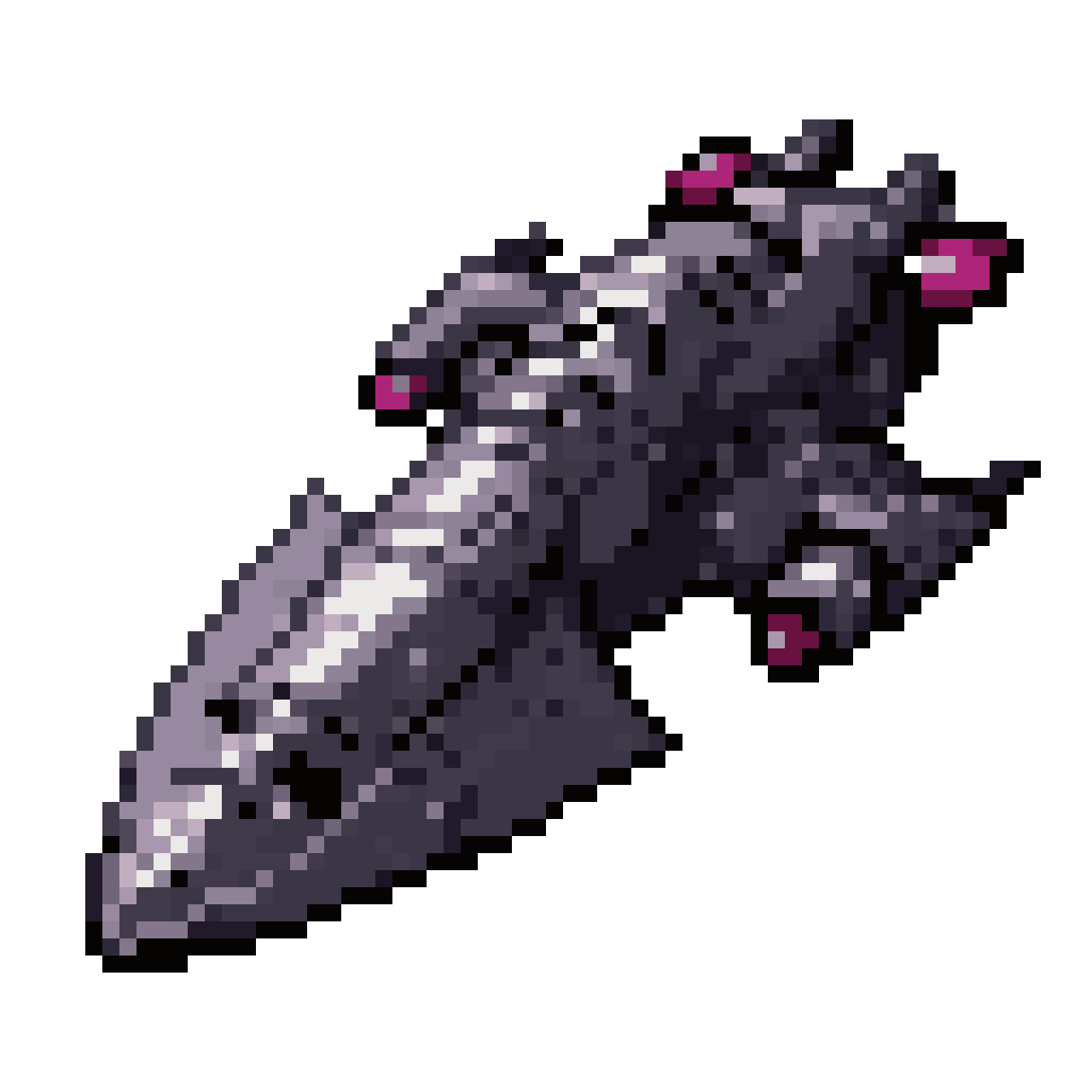 futuristic spaceship with gothic features pixel art