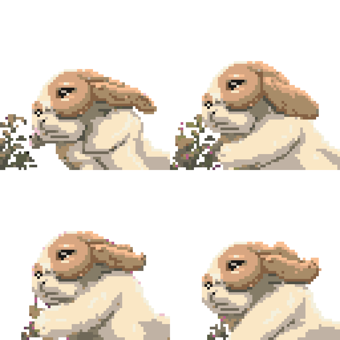 cute fat bunny Walking pixel art