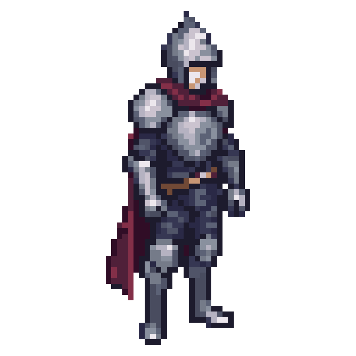 pixel knight character full body pixel art