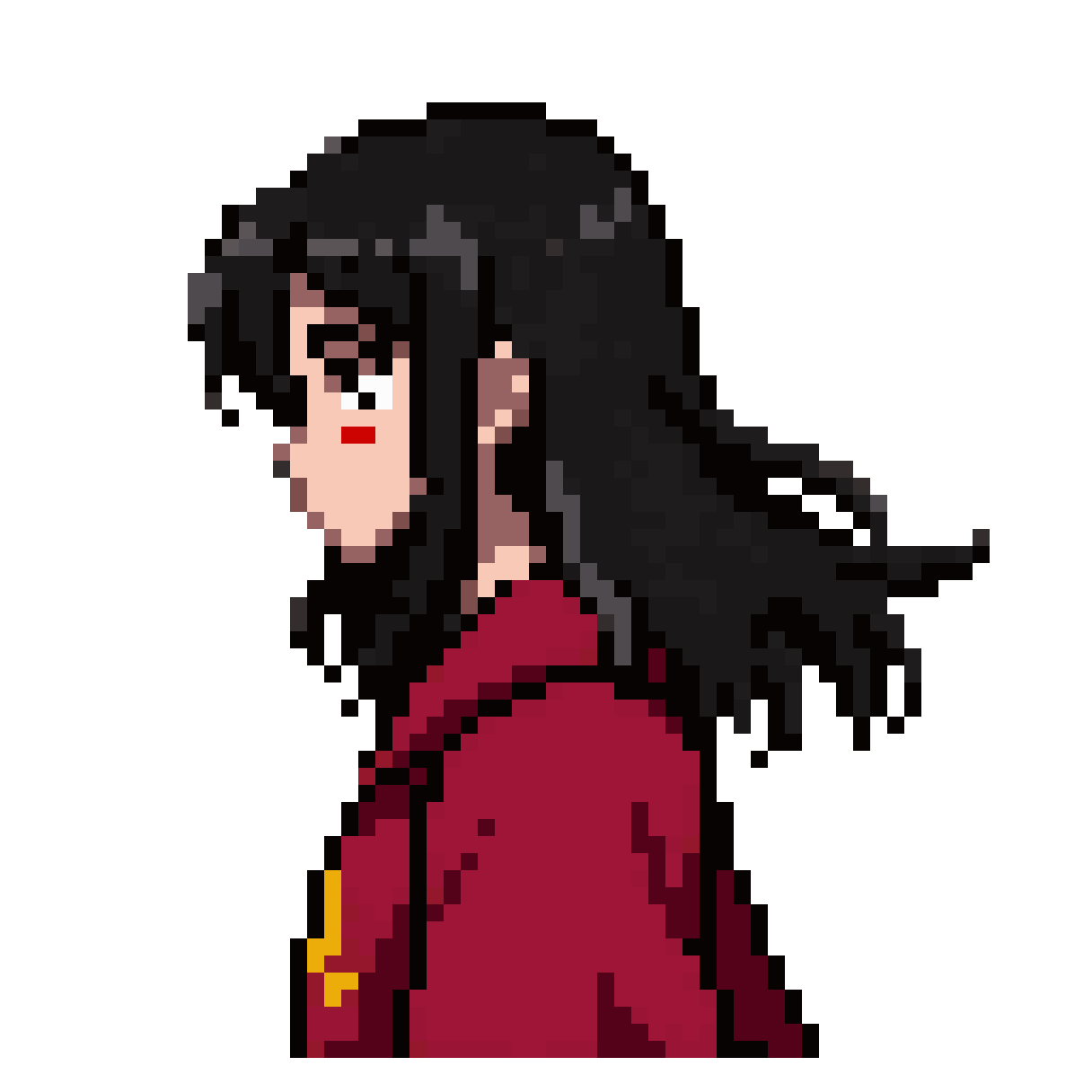 Inuyasha like character in idle pose pixel art