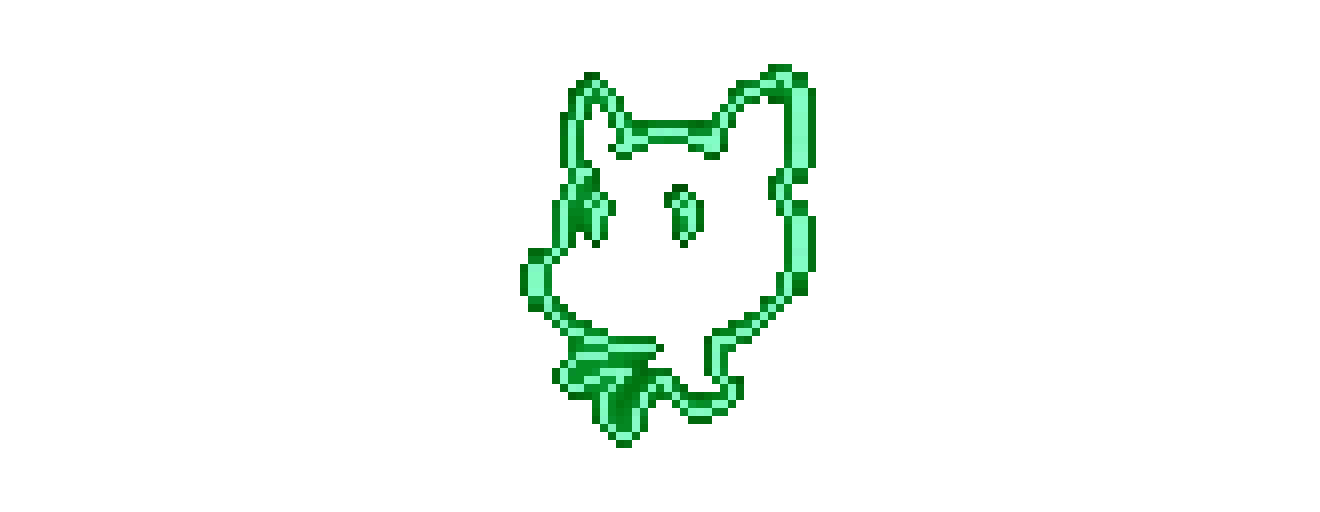 green neon glowing stitched pattern with cute face pixel art
