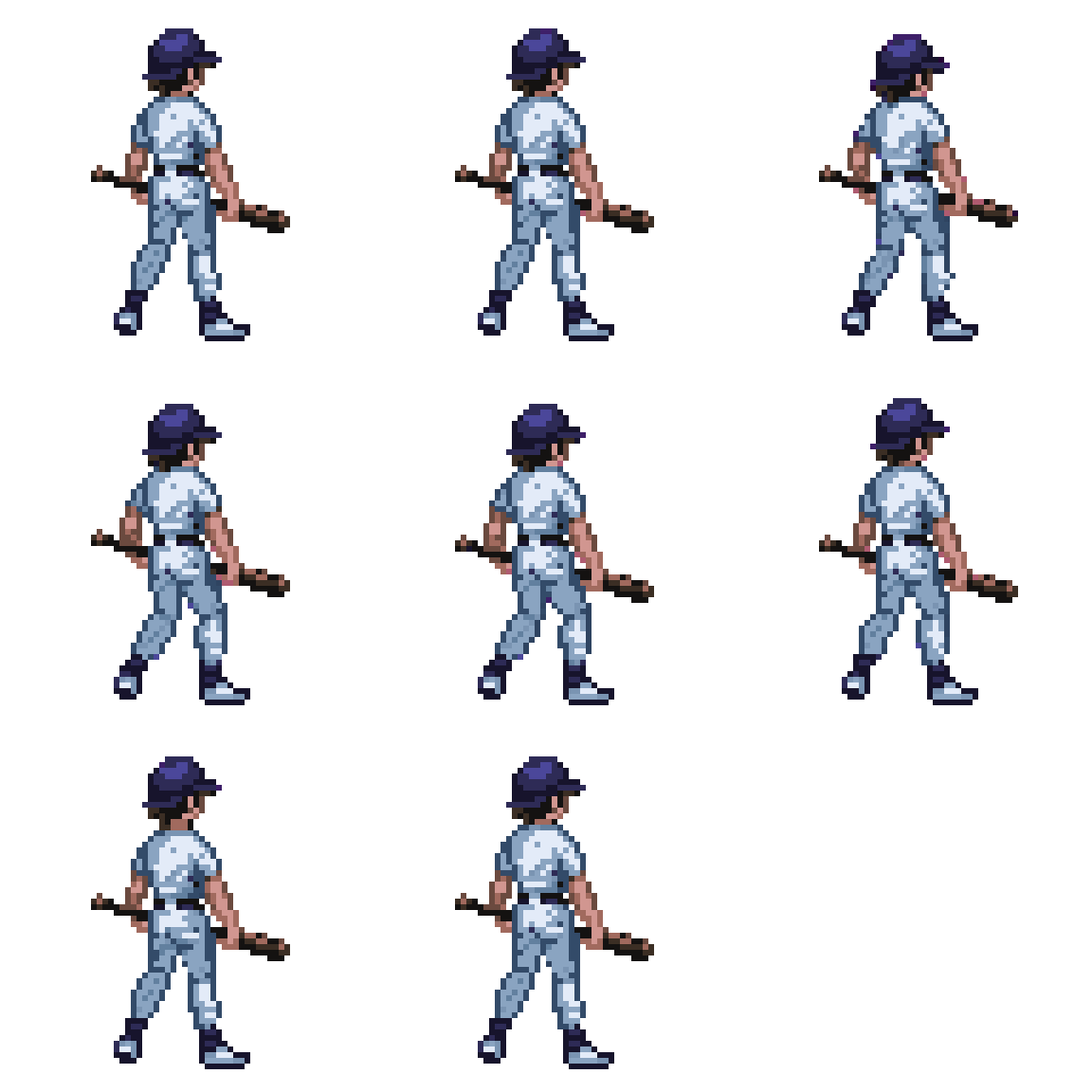 16-bit pixel art baseball player Idle pixel art
