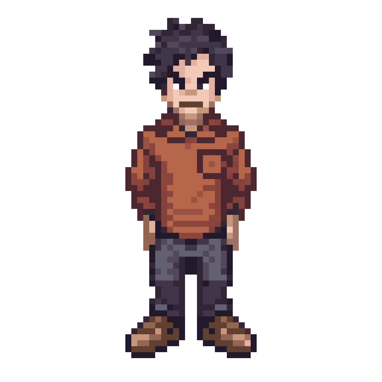 base 2D male player sprite pixel art