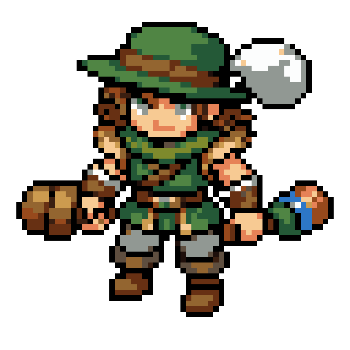 16-bit retro adventurer sprite pixel art