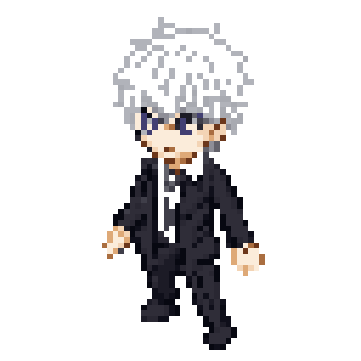 character with royal violet eyes pixel art