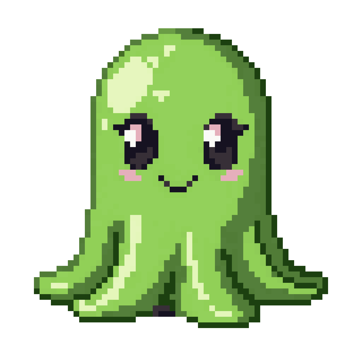 Cute Green Slime pixel art