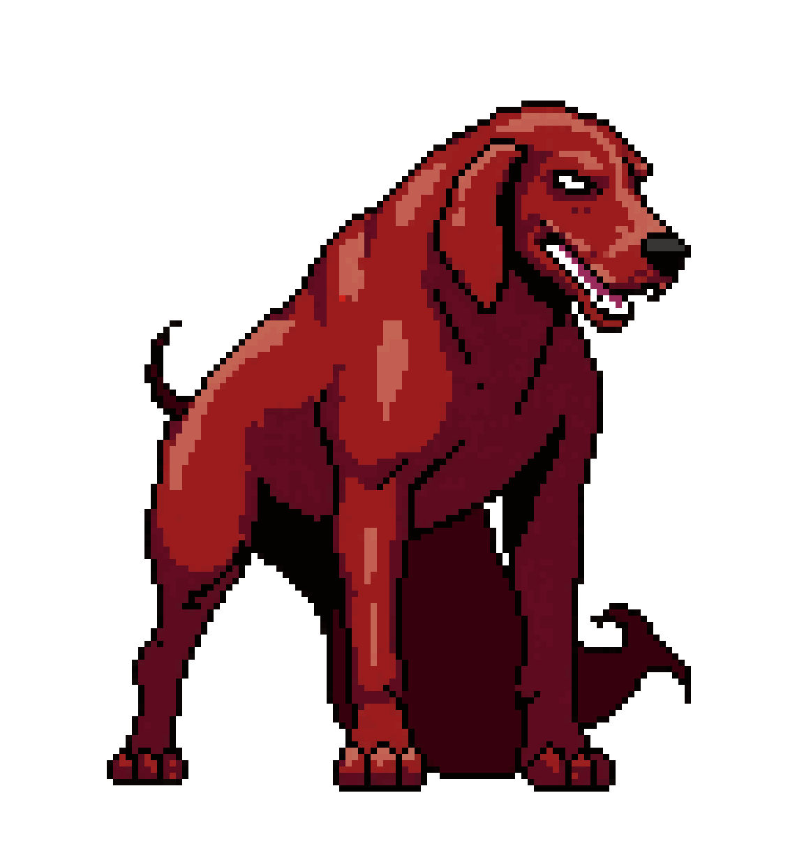 Fierce Red Doberman Dog pixel art