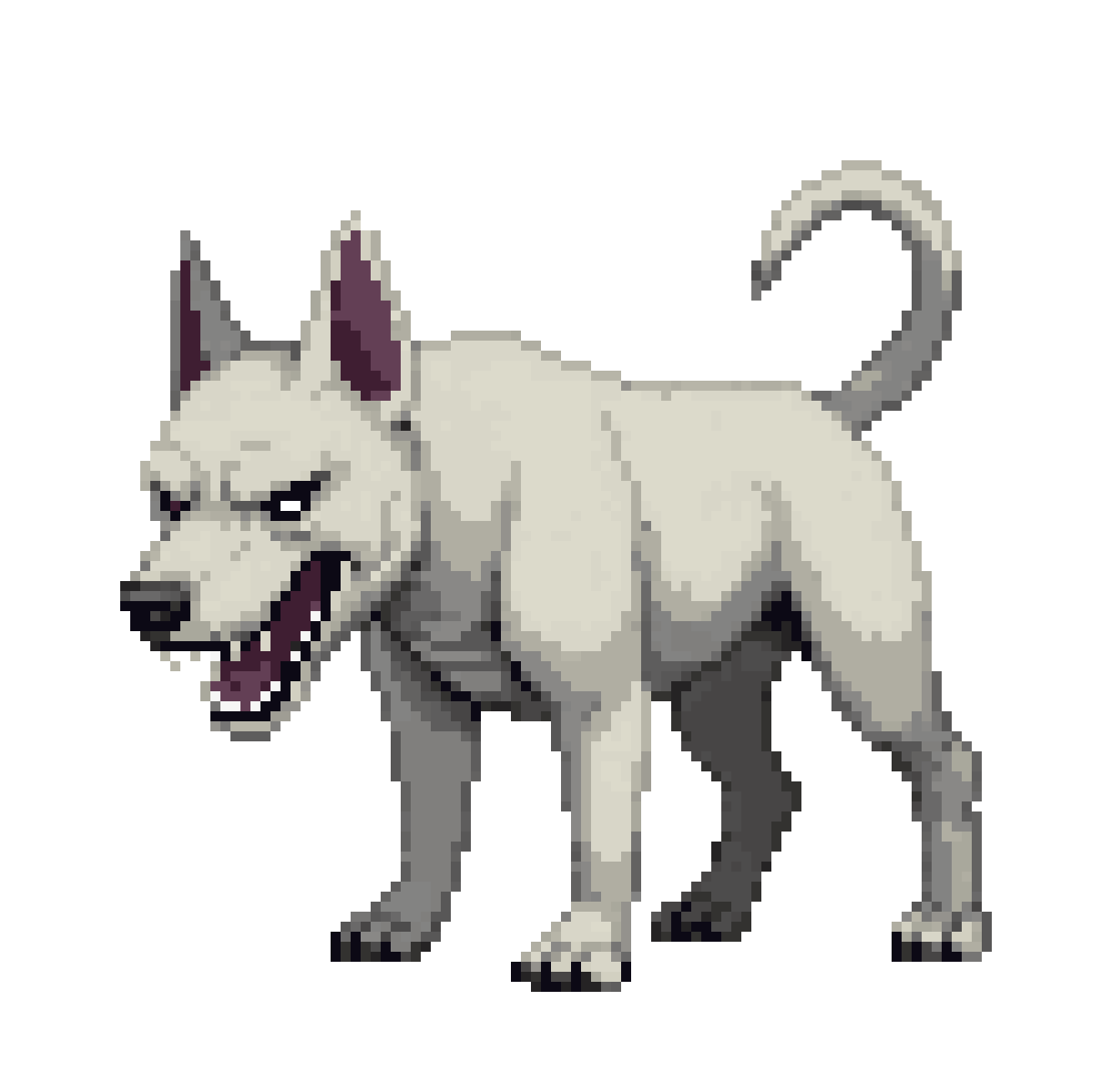 Fierce Medium-Sized Bull Terrier pixel art
