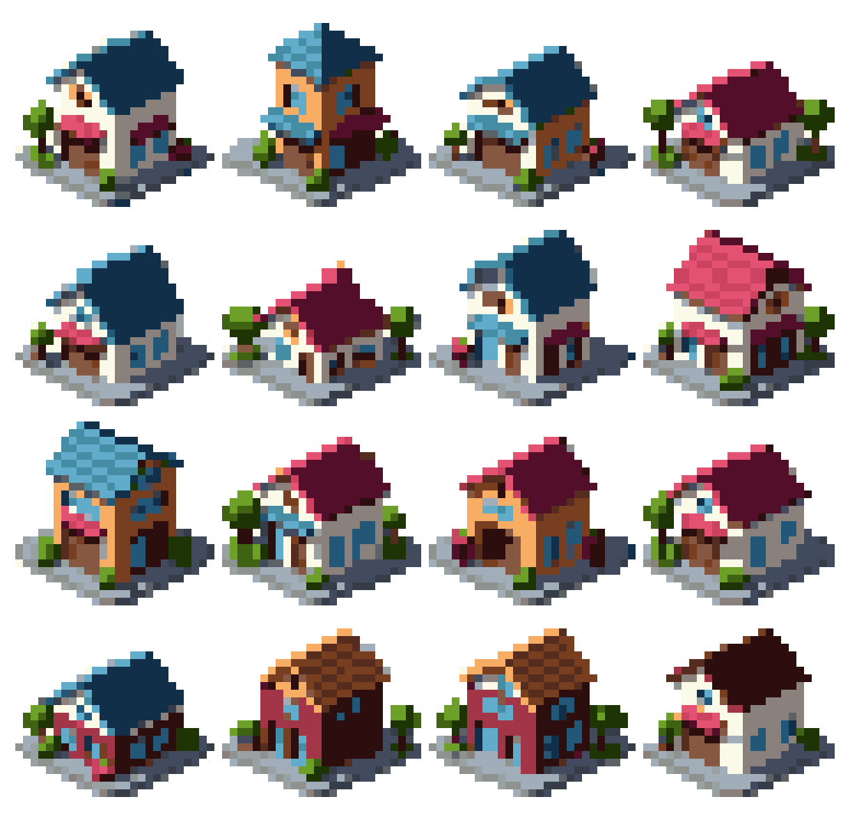 pixel art city building asset pack pixel art