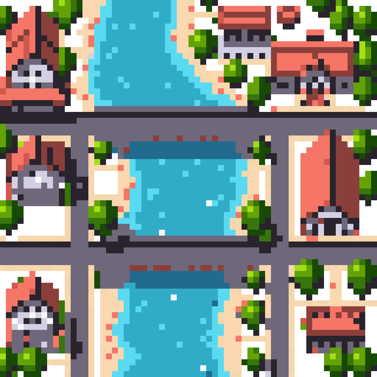 Pixel Art Small Australian City pixel art