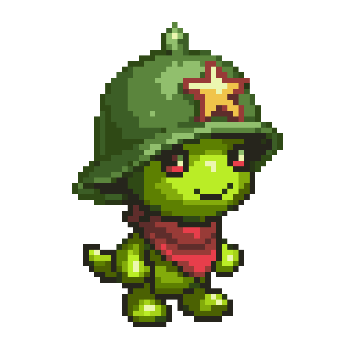 Heroic Green Pea Shooter Plant pixel art