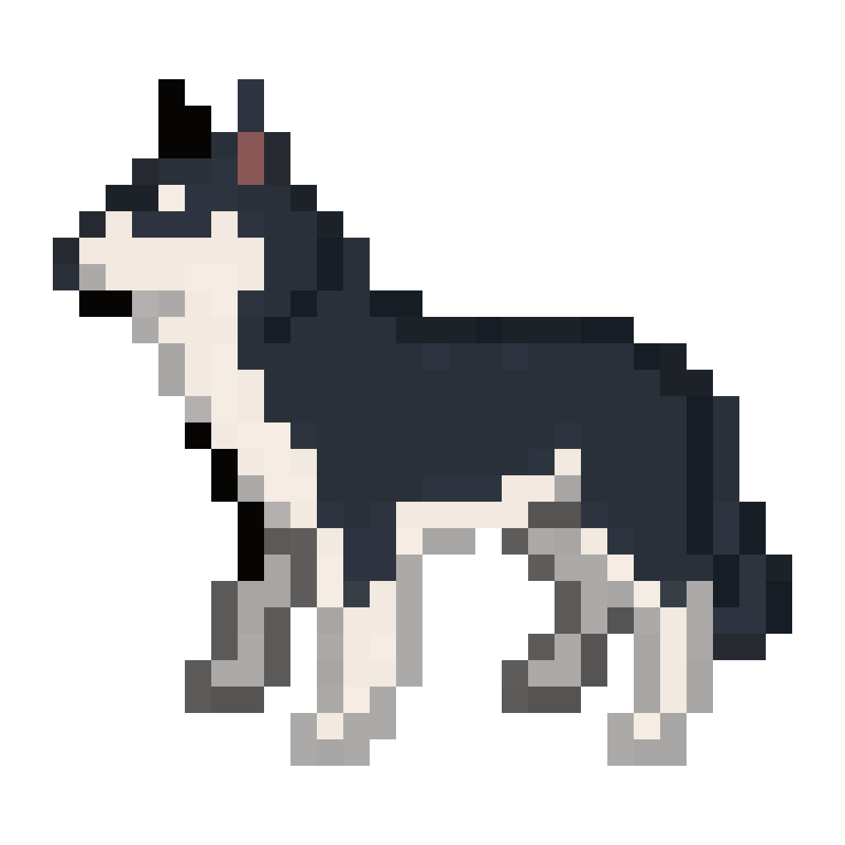 Husky Dog Howling Side View pixel art