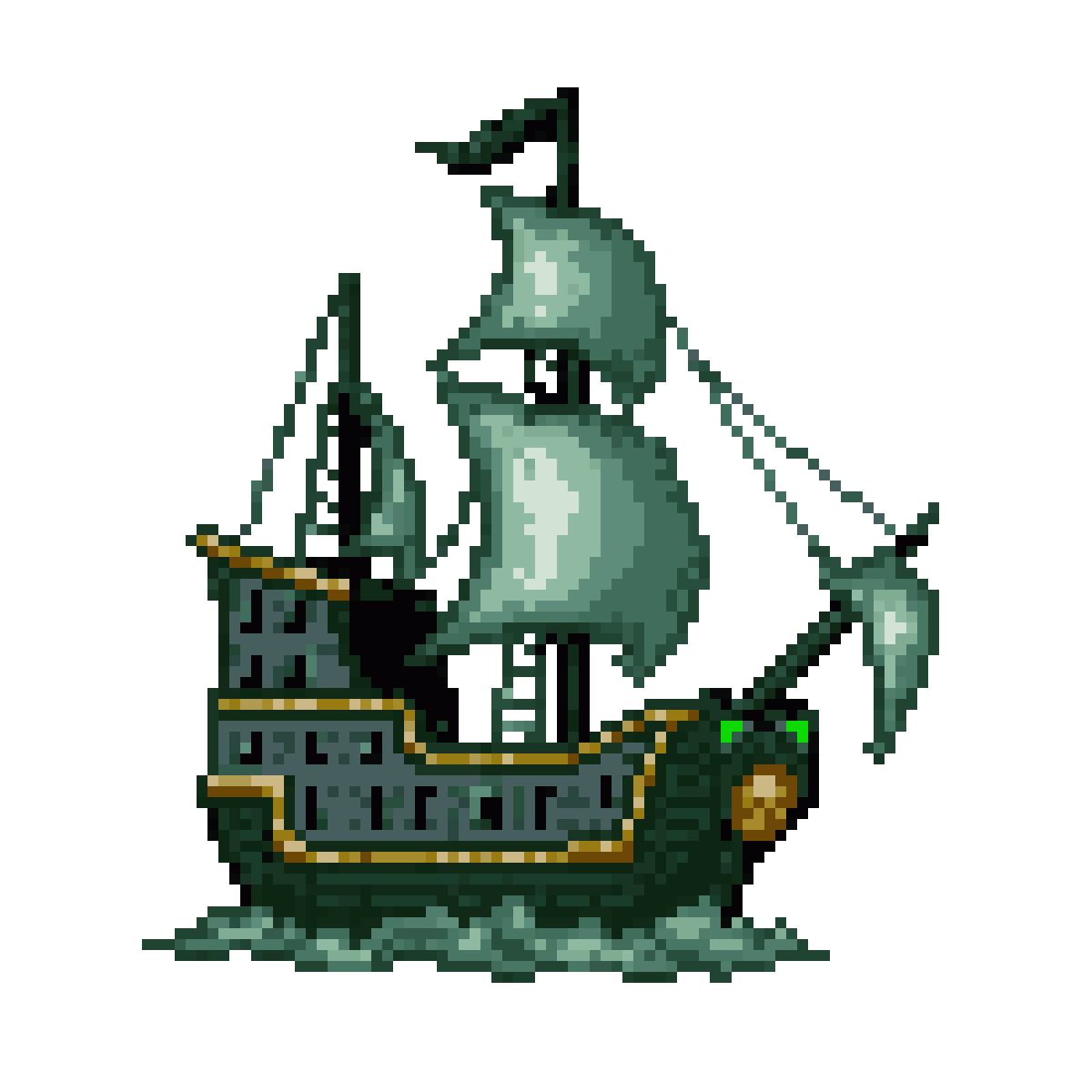 Haunted Ghost Galleon Sprite pixel art