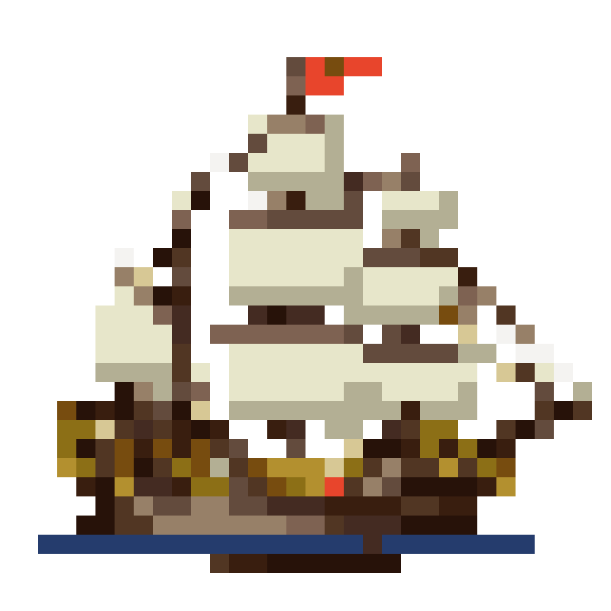 16-bit pixel art sailing ship pixel art