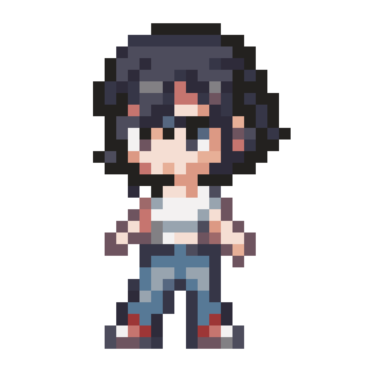 Cute girl chibi character sprite pixel art