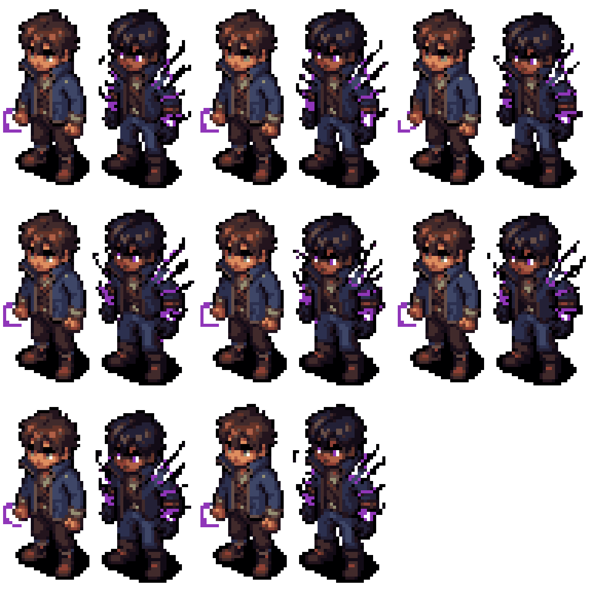Elijah in Shadow Overload State Idle pixel art