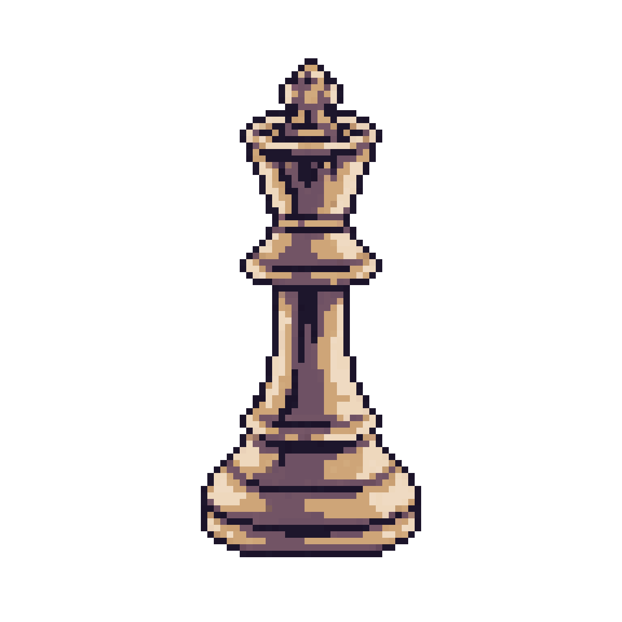 Gothic King Chess Piece pixel art