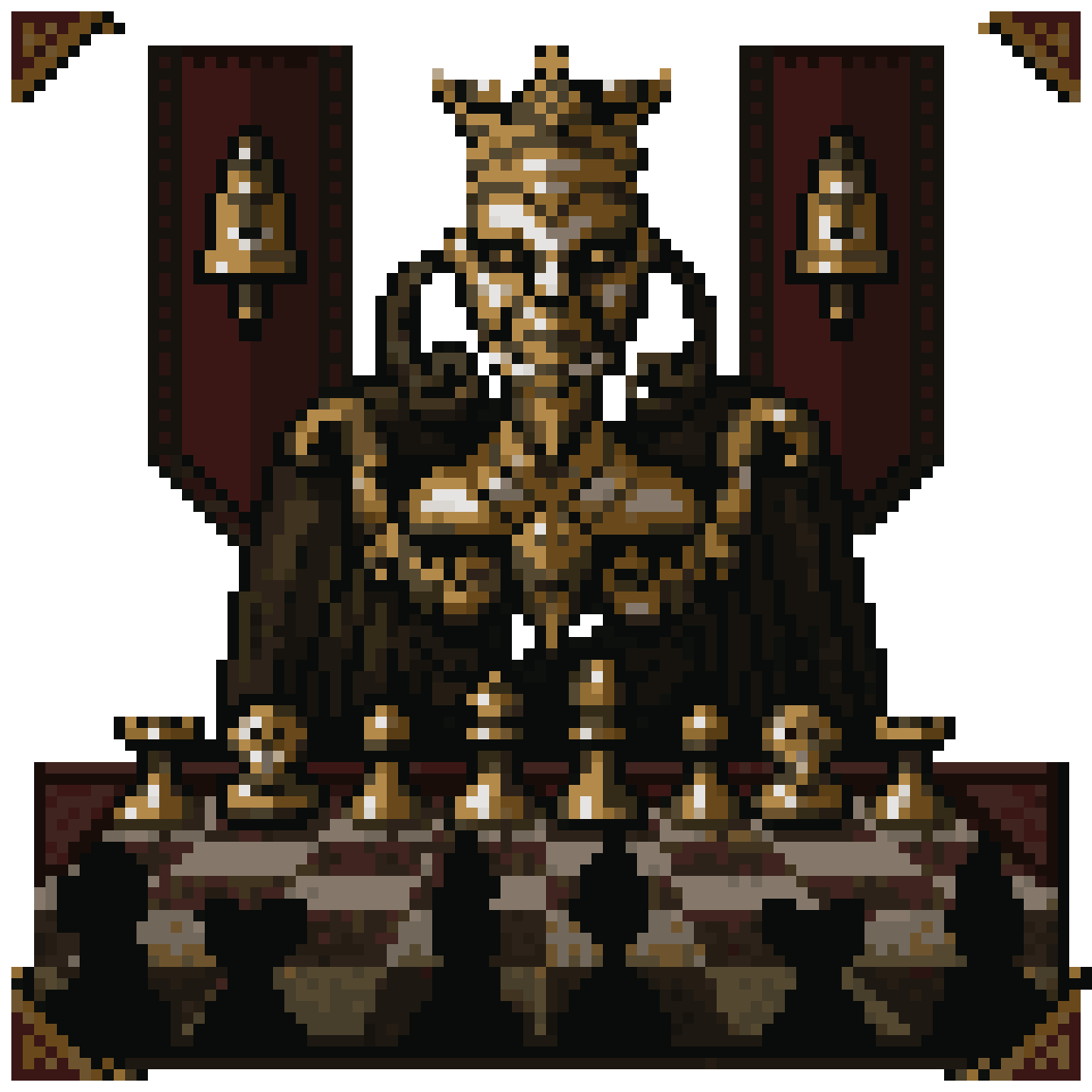 Gothic King Chess Piece pixel art