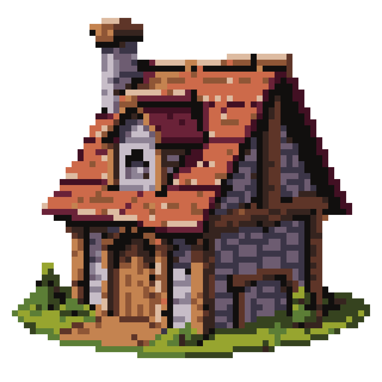 medieval sawmill pixel art