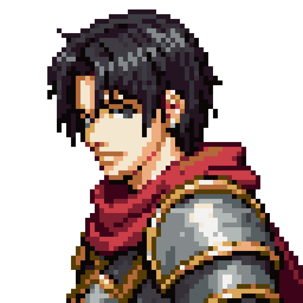 Male Adventurer Portrait in Tactics Ogre Style pixel art