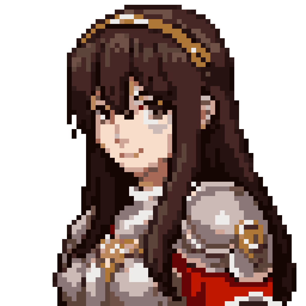 Detailed Anime Medieval Fantasy Portrait pixel art